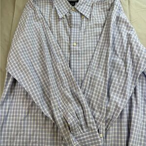 Lands' End Light Blue Plaid Men's Shirt
